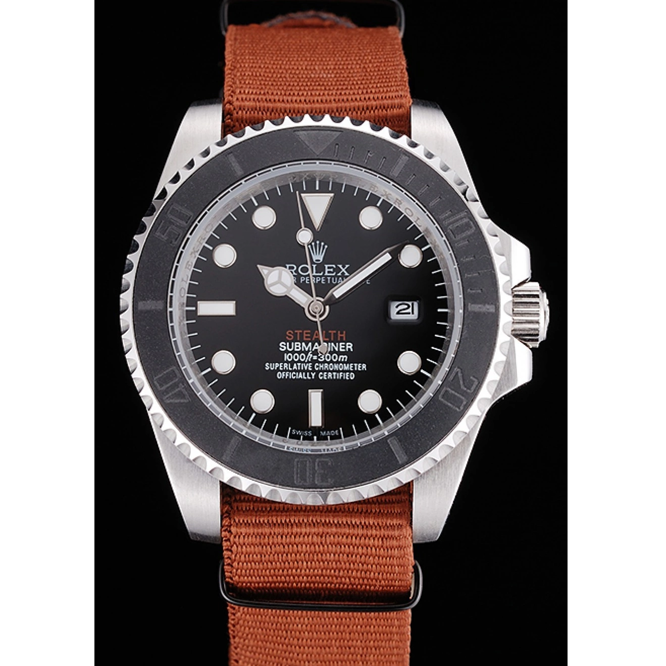 Rolex aaa copy Submariner Band Fabric MK III Brown 621387 Rolex STEALTH rl425 0804